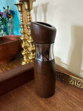 Trudeau Aristo Dark Wood and Chrome Pepper Mill